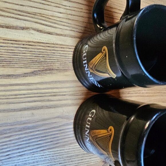 Lot of 2 Vintage Guinness Black Coffee Mug Ceramic with Official Harp Logo - Picture 8 of 9